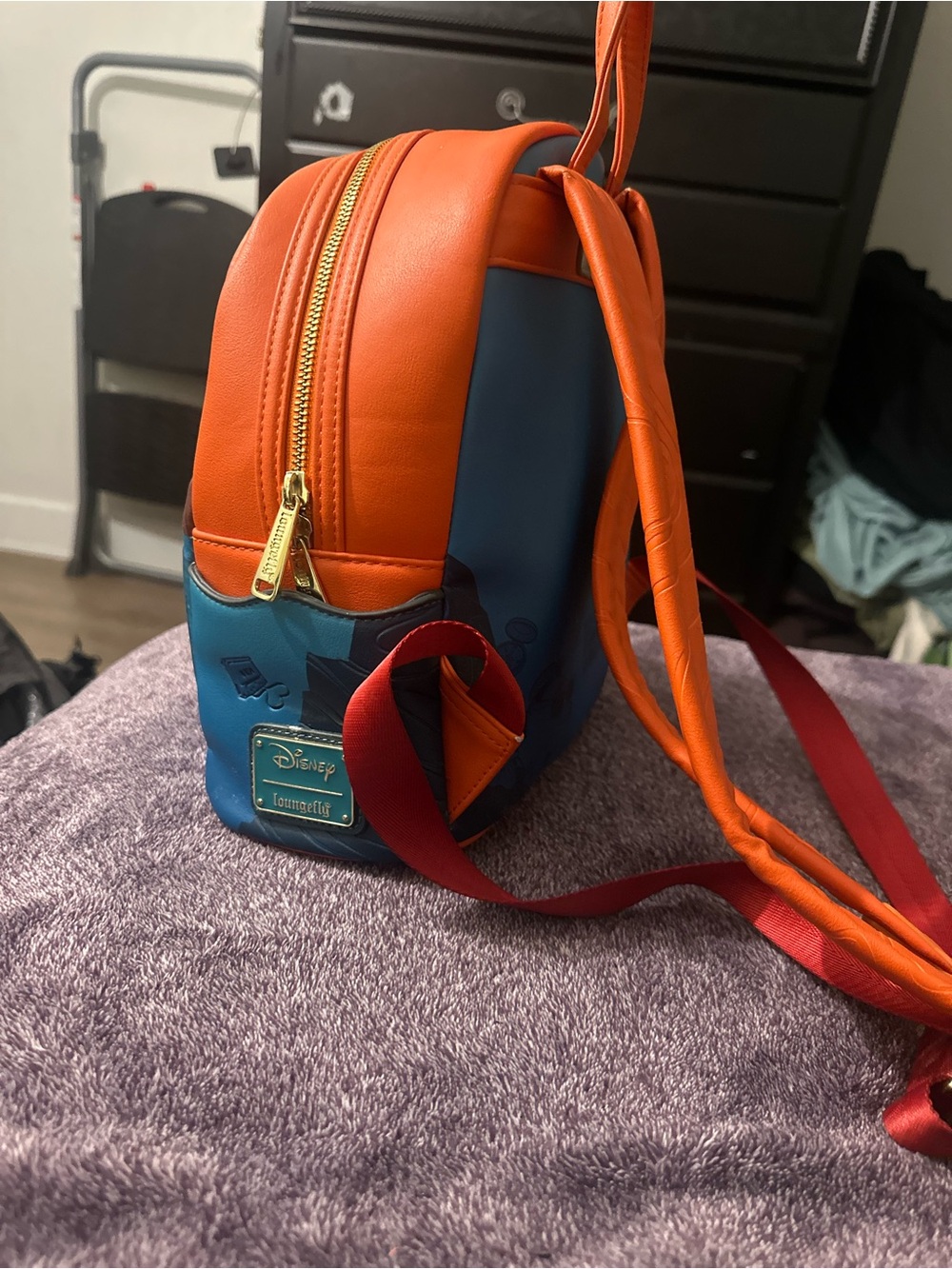 Loungefly Orange and Teal Disney Mini Backpack